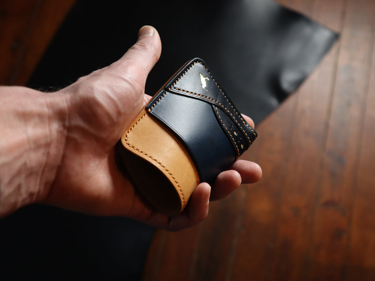 Curlew Cardholder - Natural, Blue & Navy