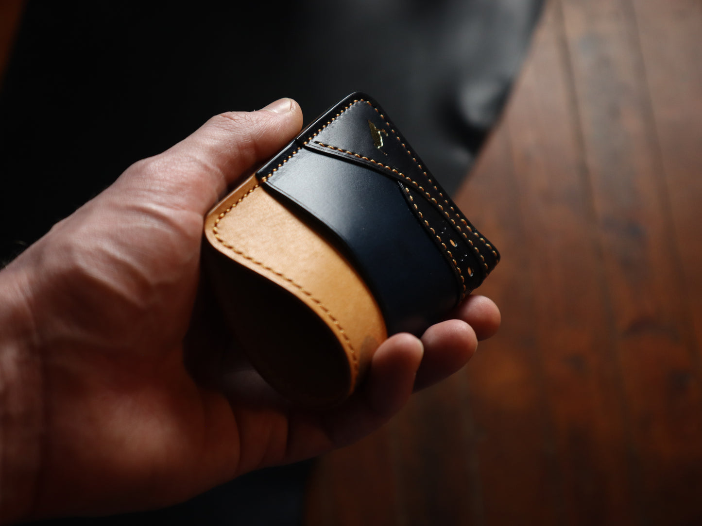 Curlew Cardholder - Natural, Blue & Navy