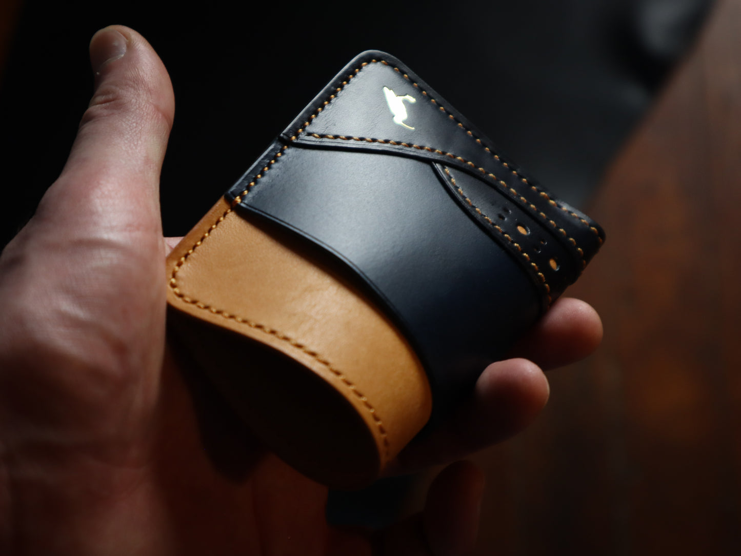 Curlew Cardholder - Natural, Blue & Navy