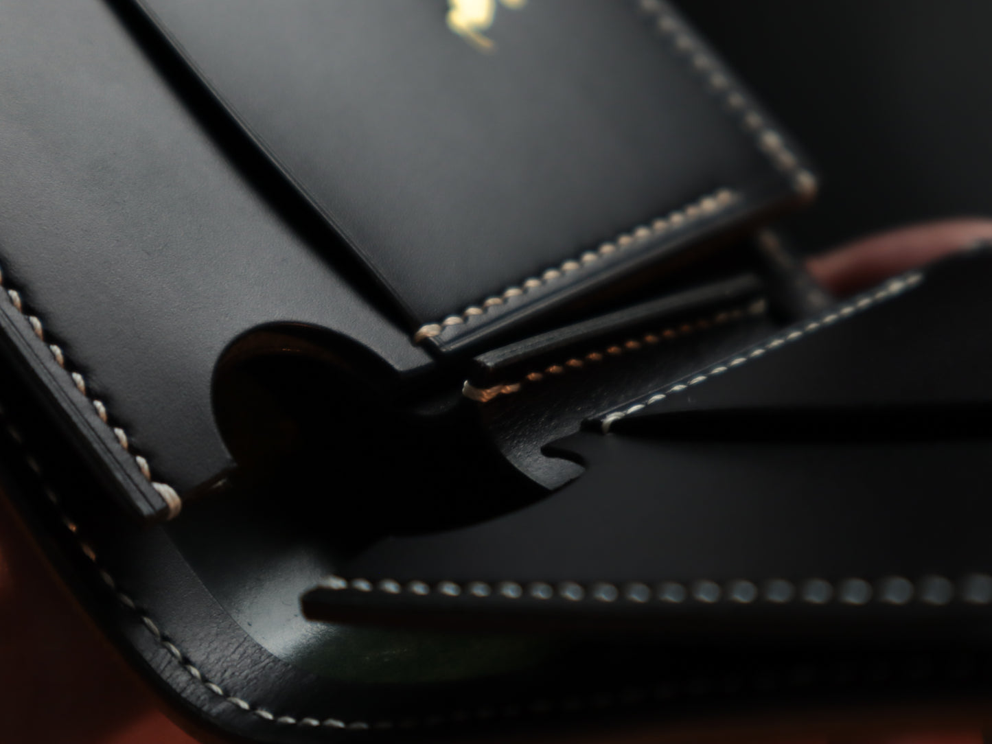 Japanese Bifold - Horween Shell Cordovan & Black Italian Veg-Tan