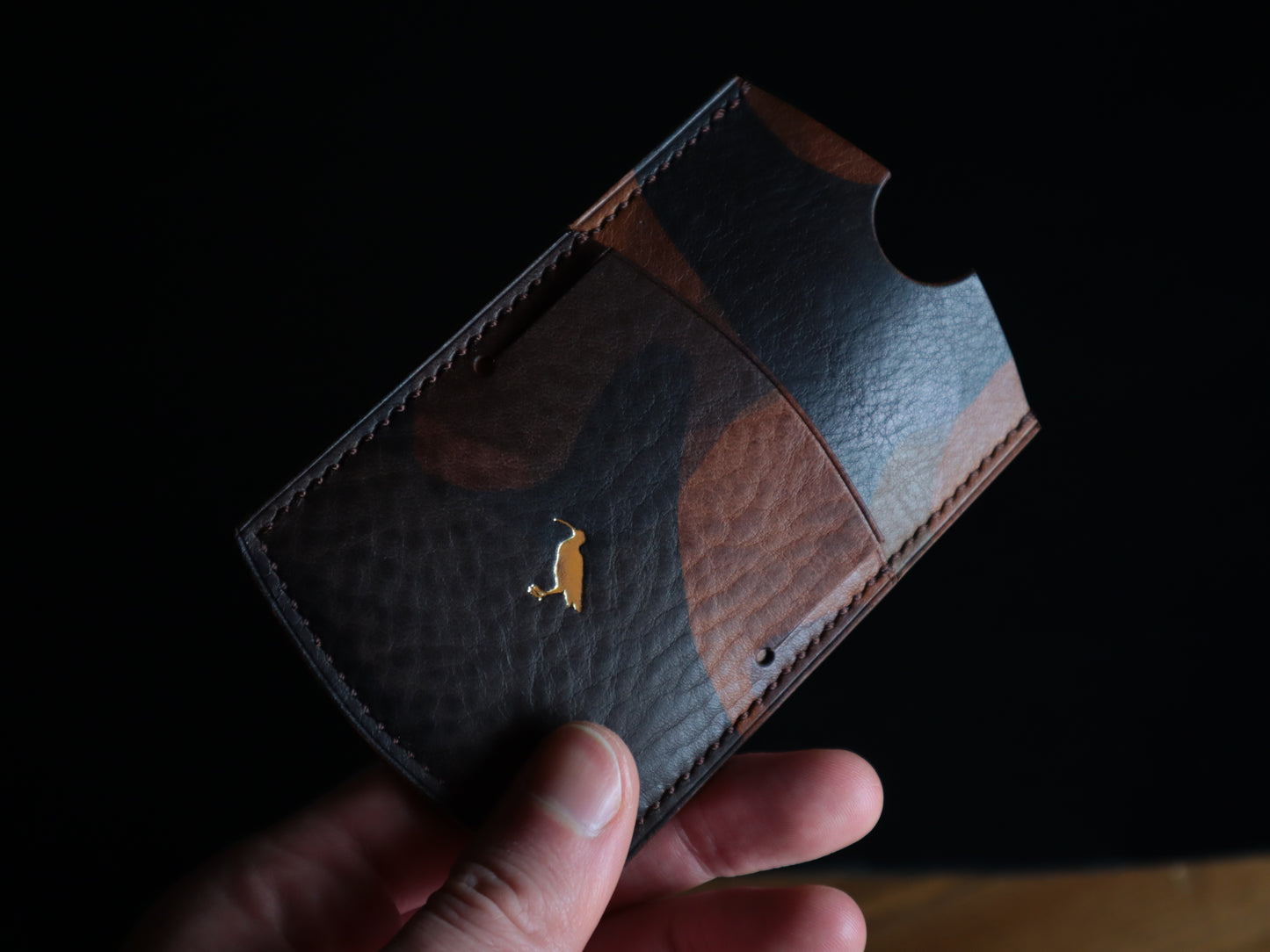 Cardholder, Copper Camoflage Veg-Tan
