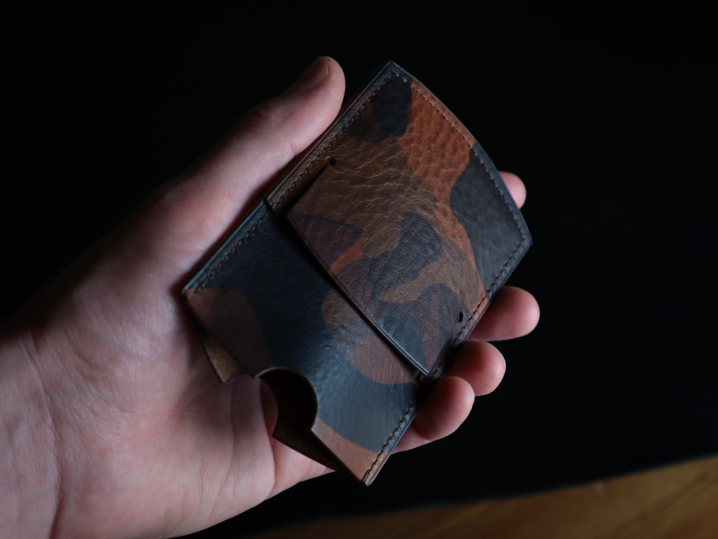 Cardholder, Copper Camoflage Veg-Tan