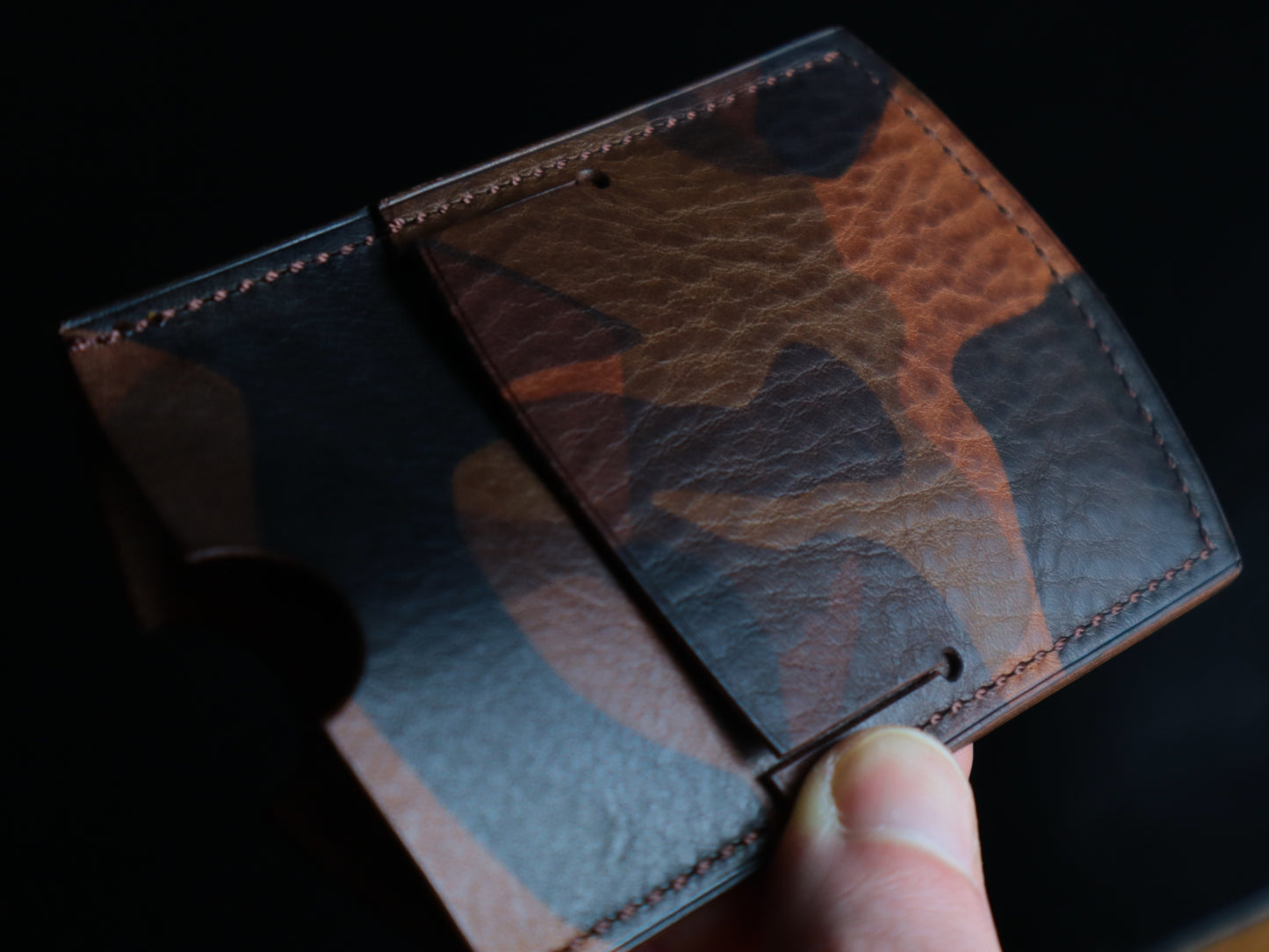 Cardholder, Copper Camoflage Veg-Tan