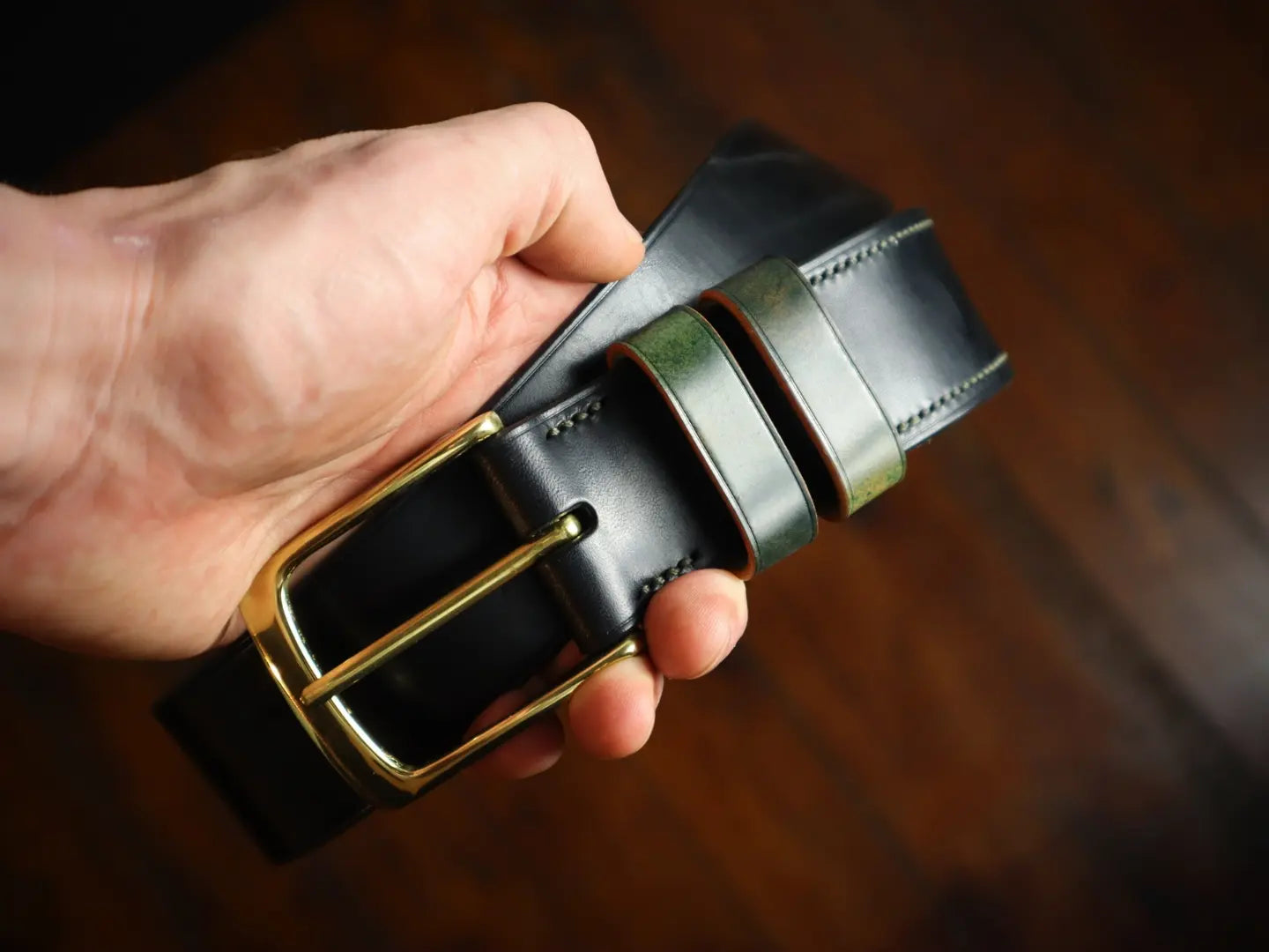 Northern Belt - Marbled Horween Shell, Black