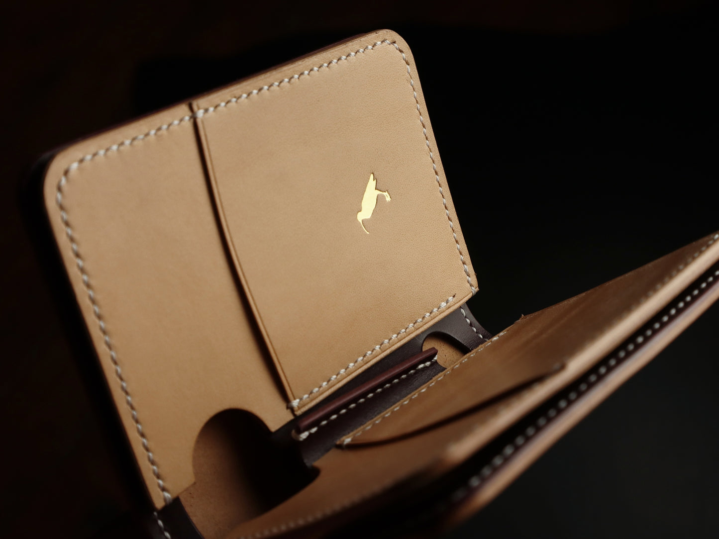 Japanese Bifold - Burgundy Shell Cordovan & Natural Italian Veg-Tan