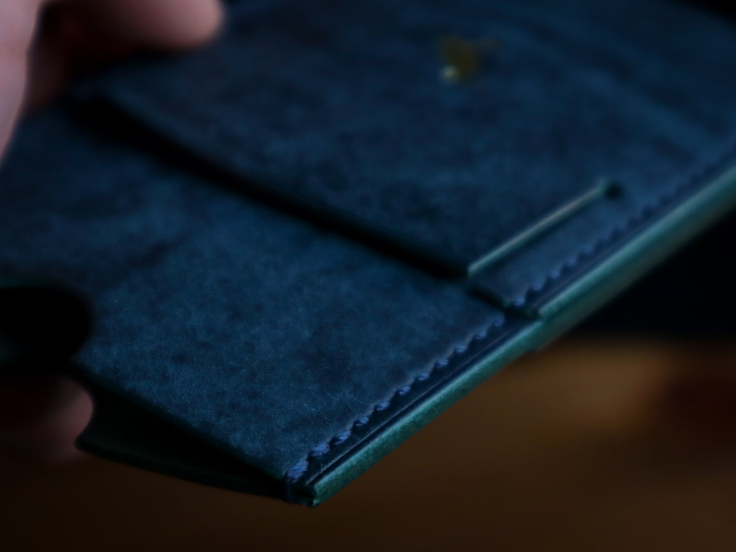 Cardholder, Navy Pueblo Veg-Tan