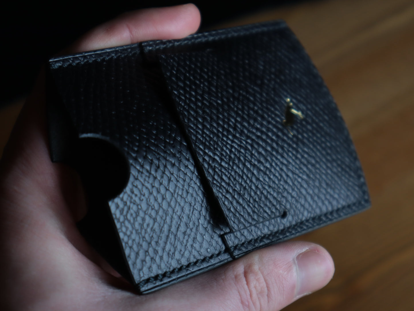 Cardholder, Black Hatch Grain