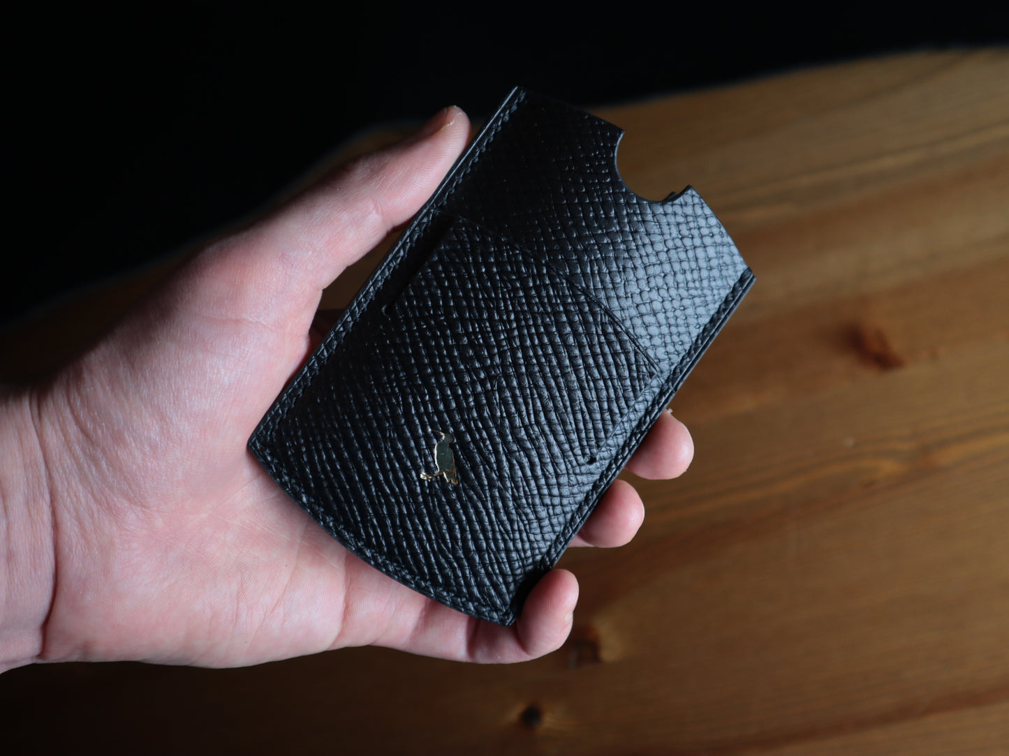 Cardholder, Black Hatch Grain