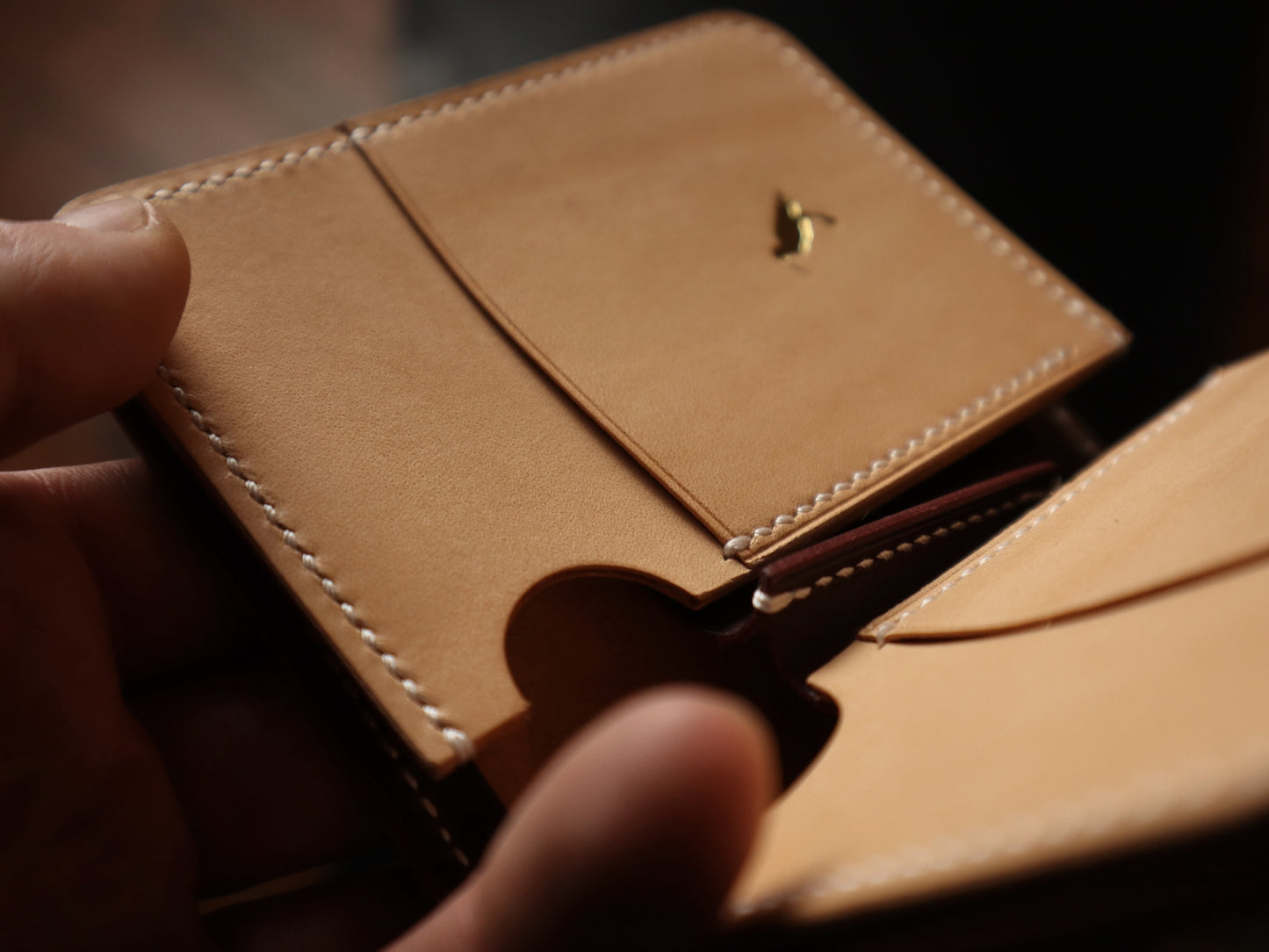 Japanese Bifold - Burgundy Shell Cordovan & Natural Italian Veg-Tan