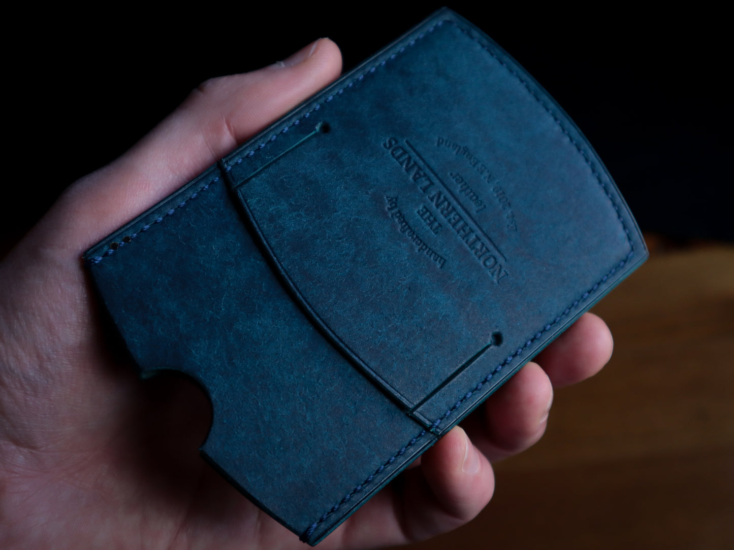 Cardholder, Navy Pueblo Veg-Tan