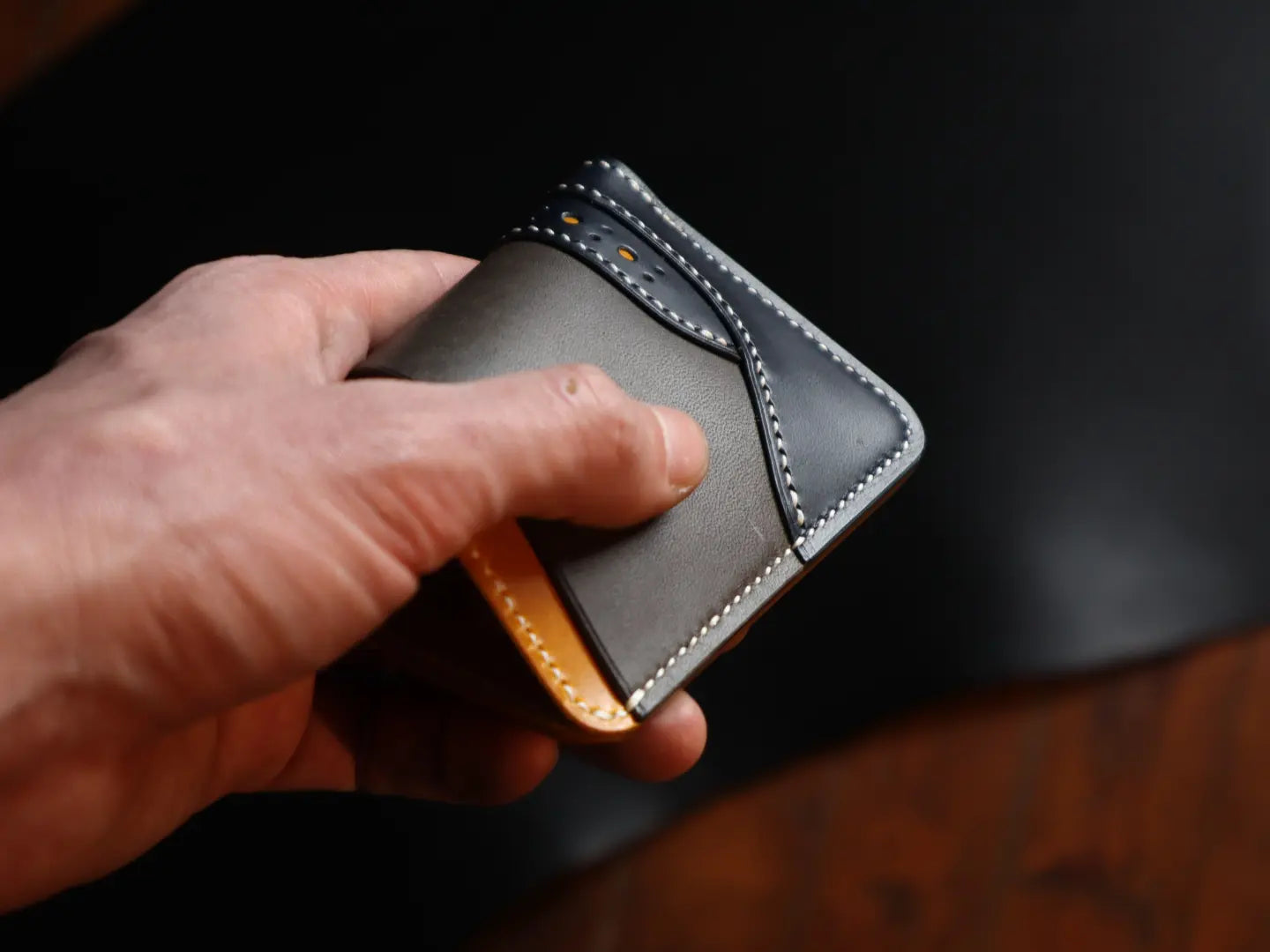 Curlew Cardholder - Yellow, Grey & Navy