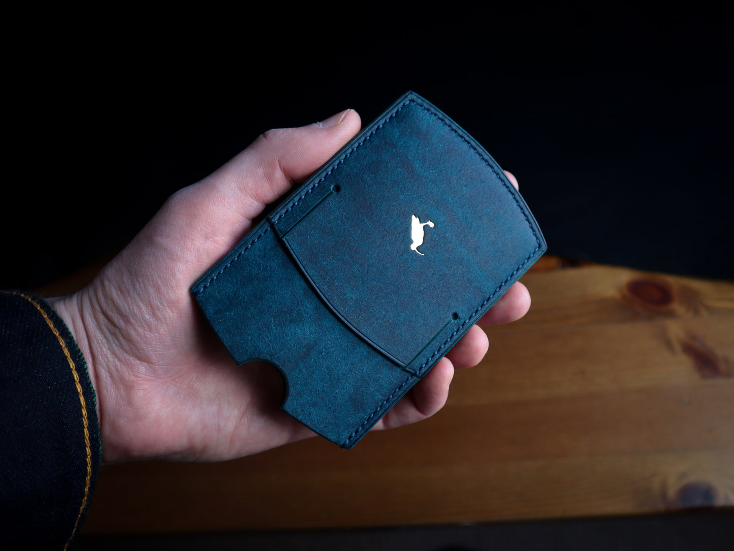 Cardholder, Navy Pueblo Veg-Tan