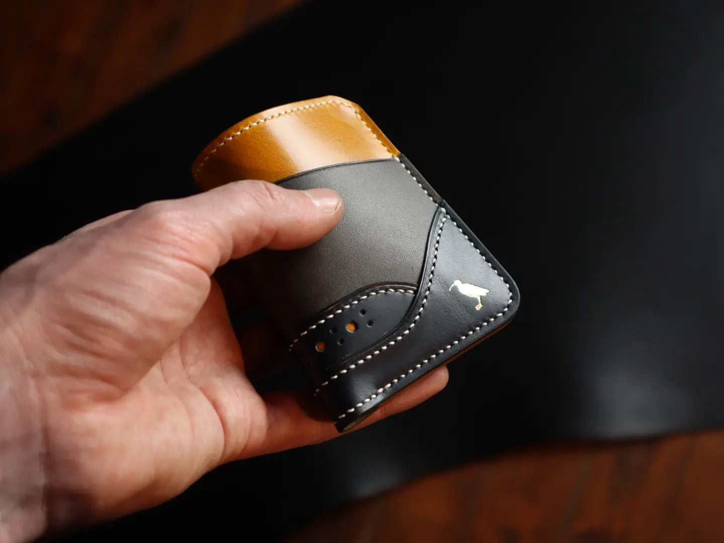 Curlew Cardholder - Yellow, Grey & Navy