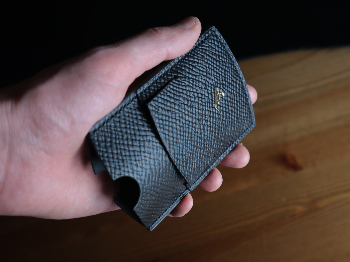 Cardholder, Black Hatch Grain
