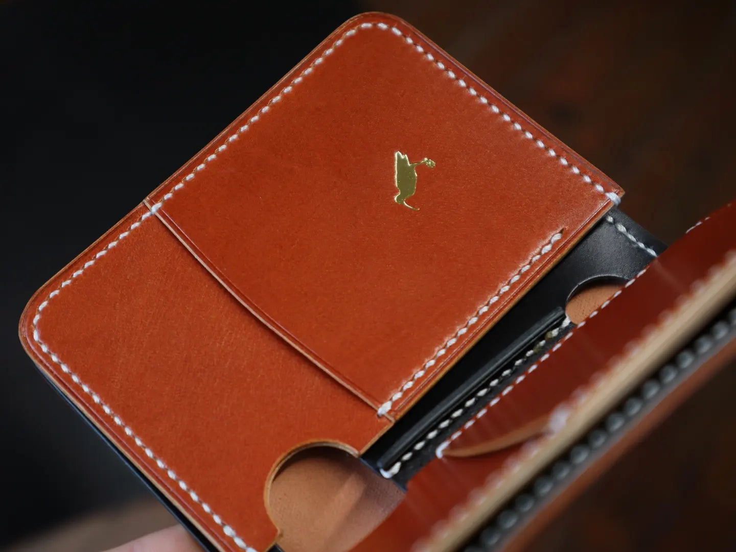 Japanese Bifold - No.8 Horween Shell Cordovan & Chestnut Italian Veg-Tan