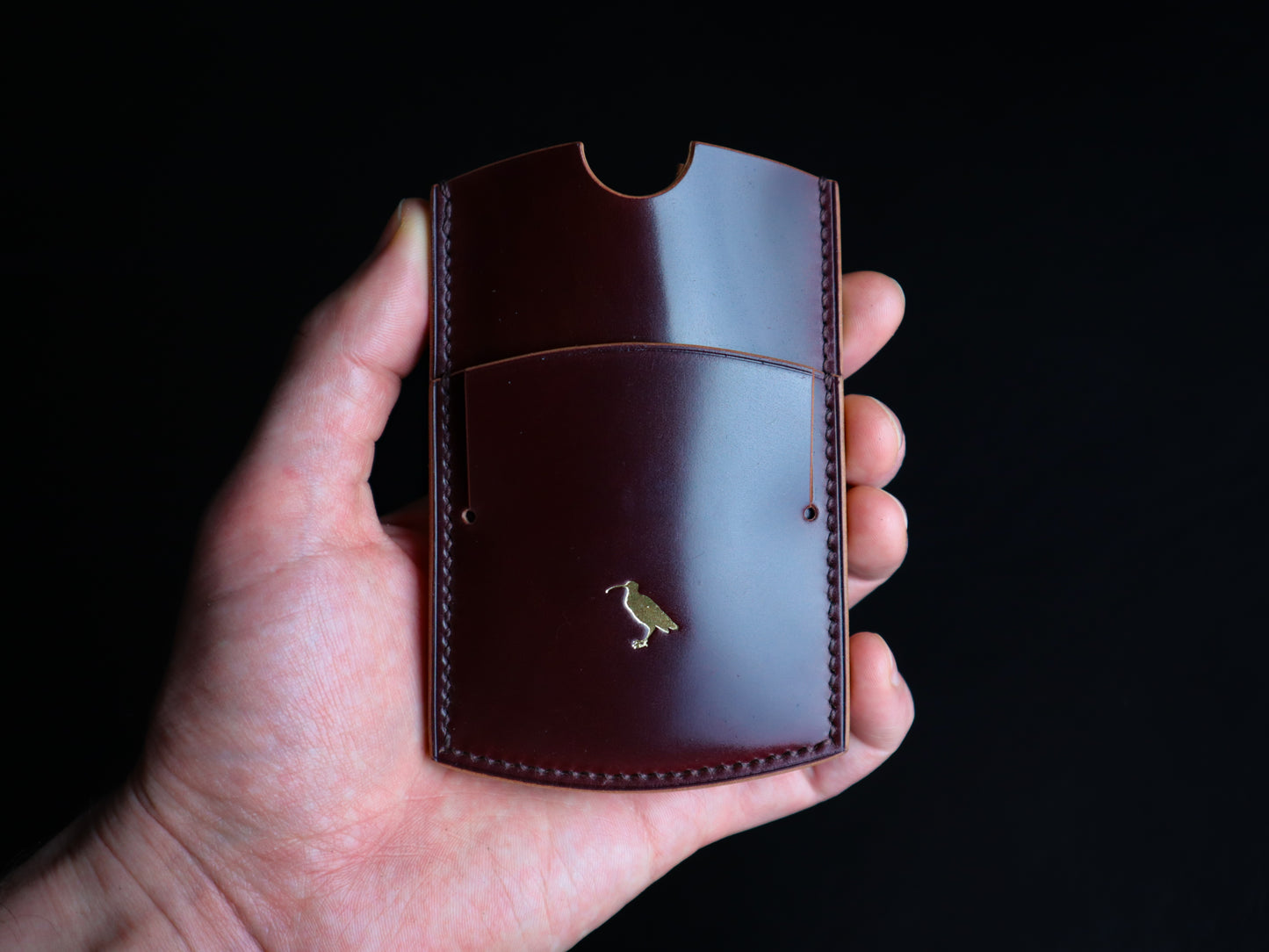 Cardholder, Rocado Shell Cordovan Burgundy