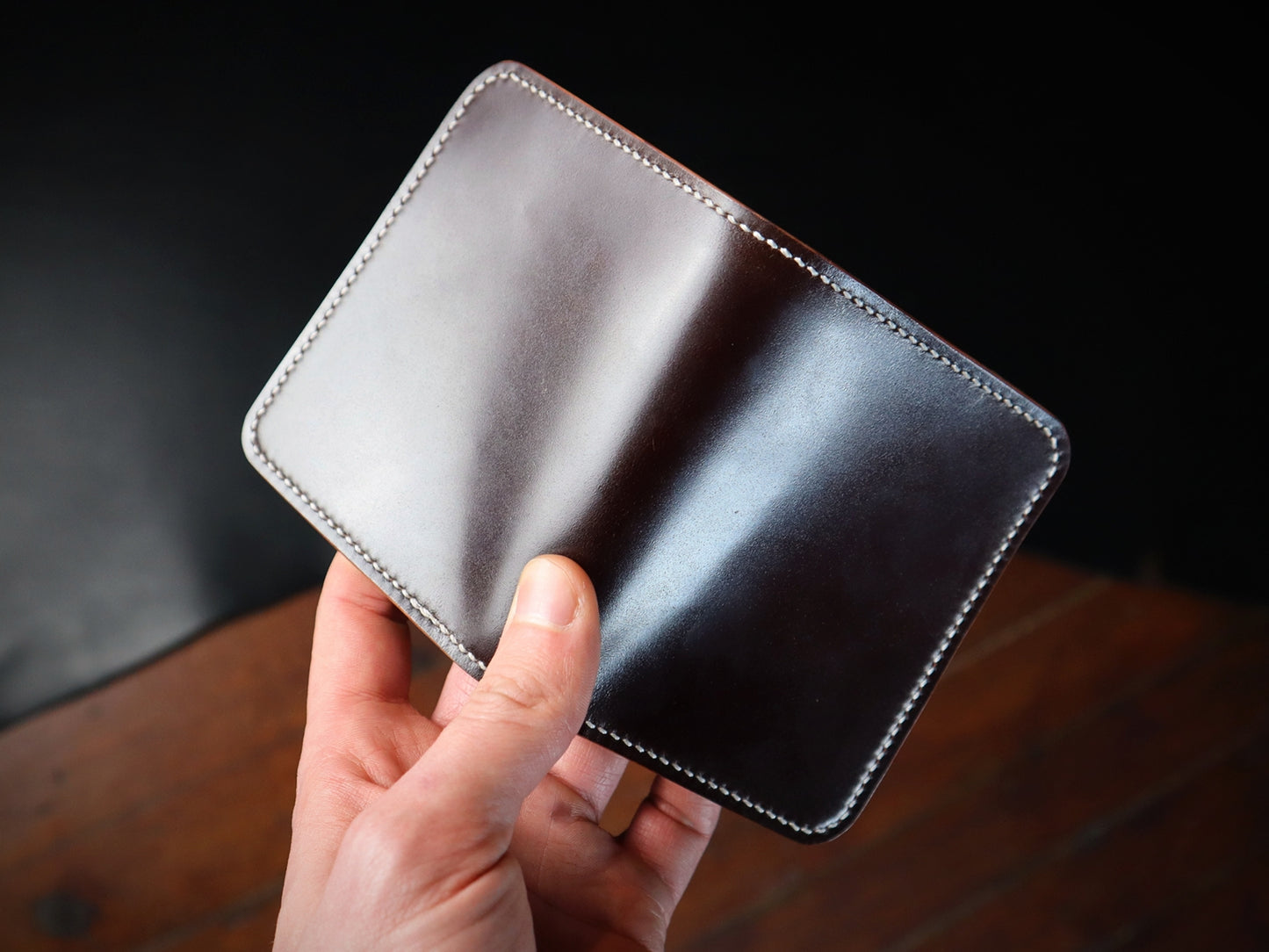 Japanese Bifold - No.8 Horween Shell Cordovan & Chestnut Italian Veg-Tan