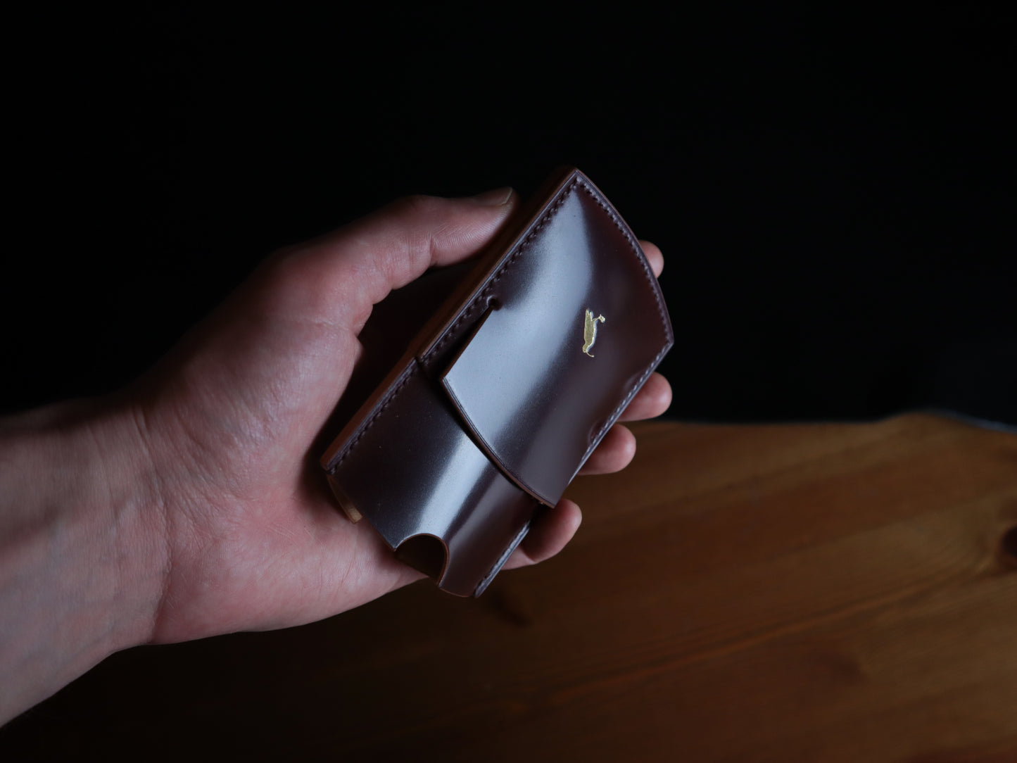 Cardholder, Rocado Shell Cordovan Burgundy