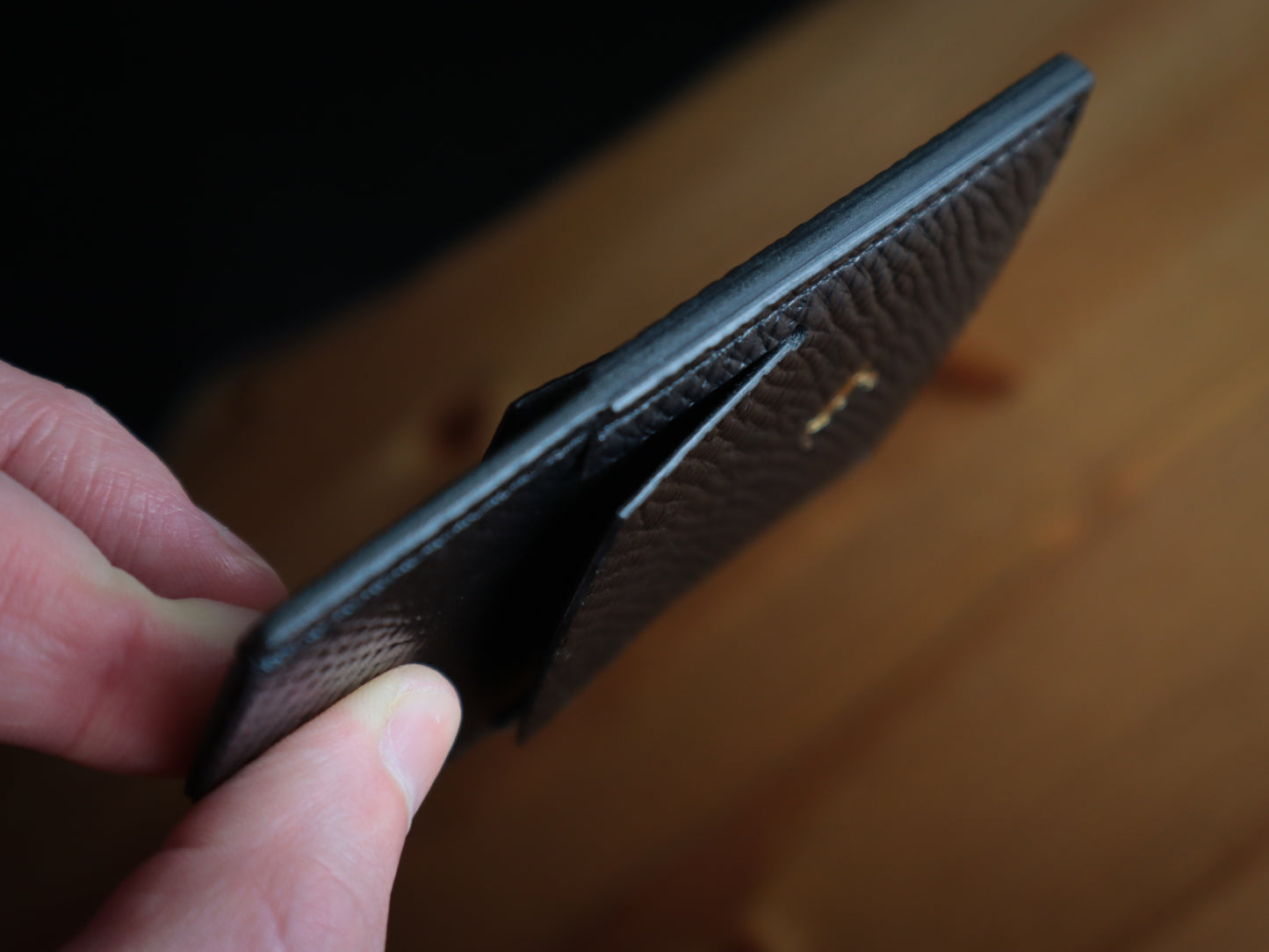 Cardholder, Black Hatch Grain