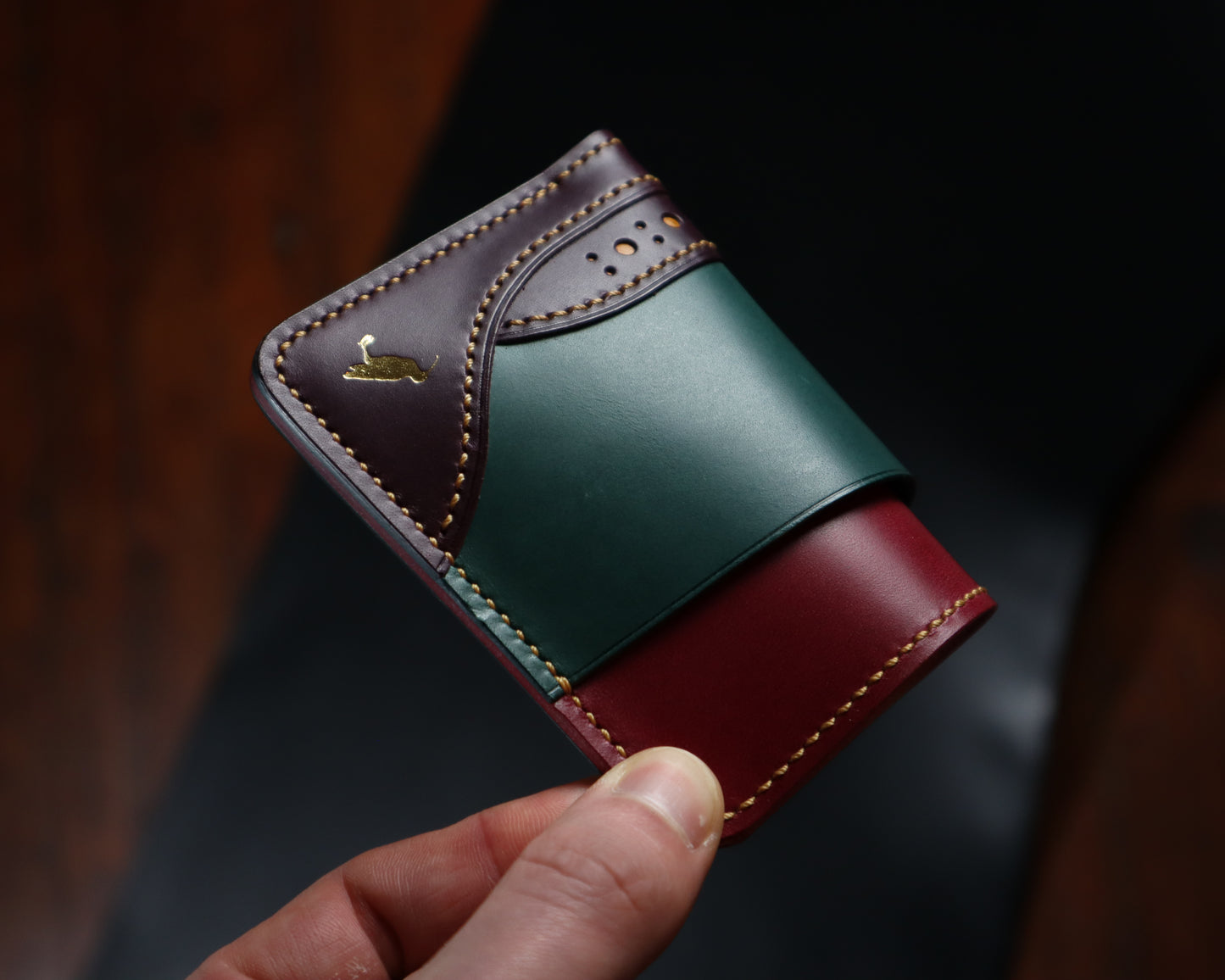 Curlew Cardholder - Turquoise, Magenta & Purple