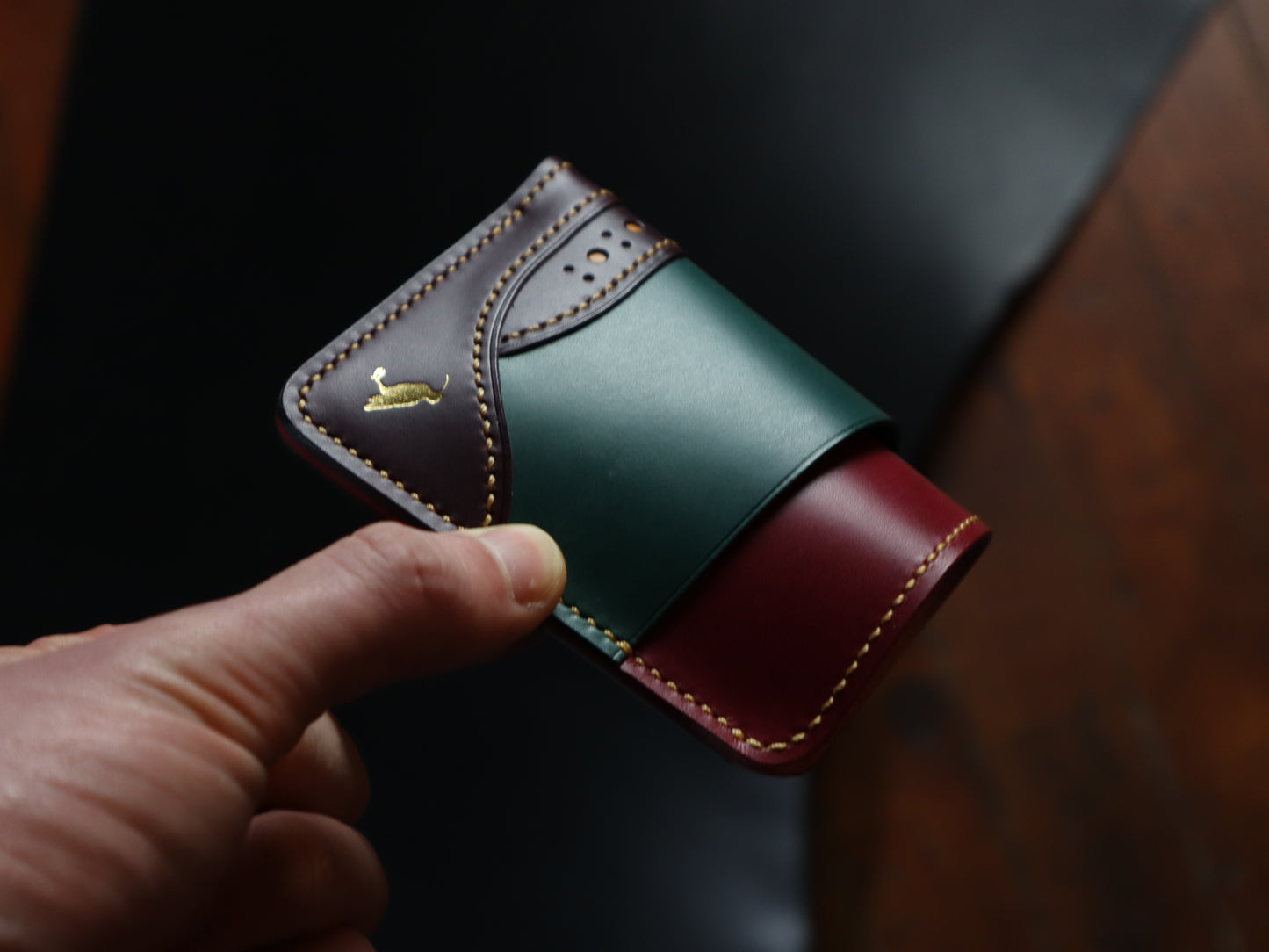 Curlew Cardholder - Turquoise, Magenta & Purple