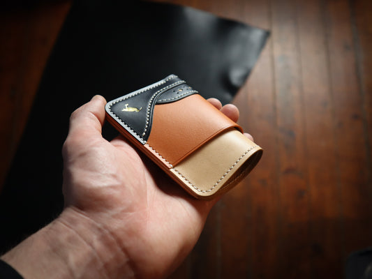 Curlew Cardholder - Natural, Orange & Navy