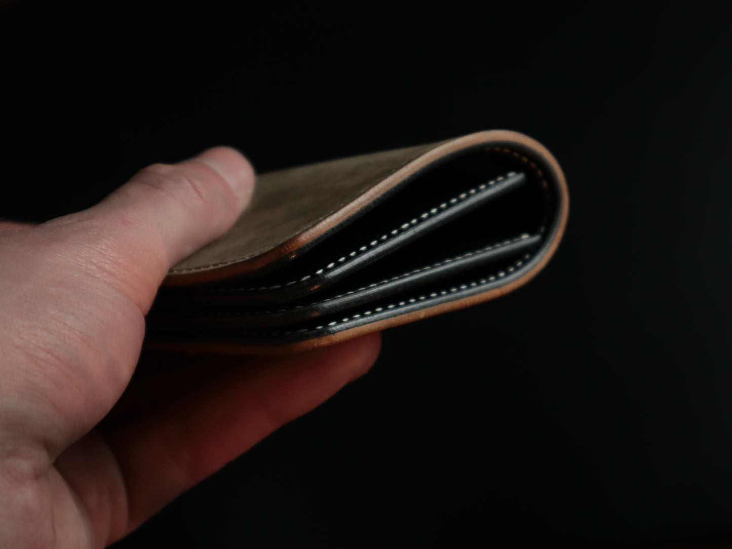 Japanese Bifold - Horween Shell Cordovan & Black Italian Veg-Tan