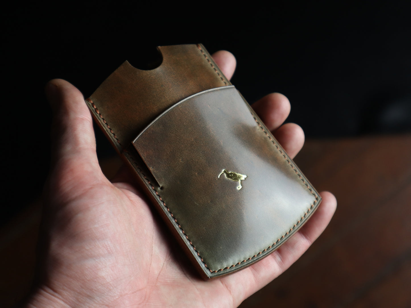 Cardholder, Toscana Shell Cordovan Marbled Olive