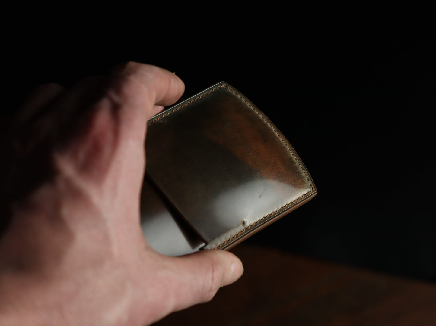 Cardholder, Toscana Shell Cordovan Marbled Olive