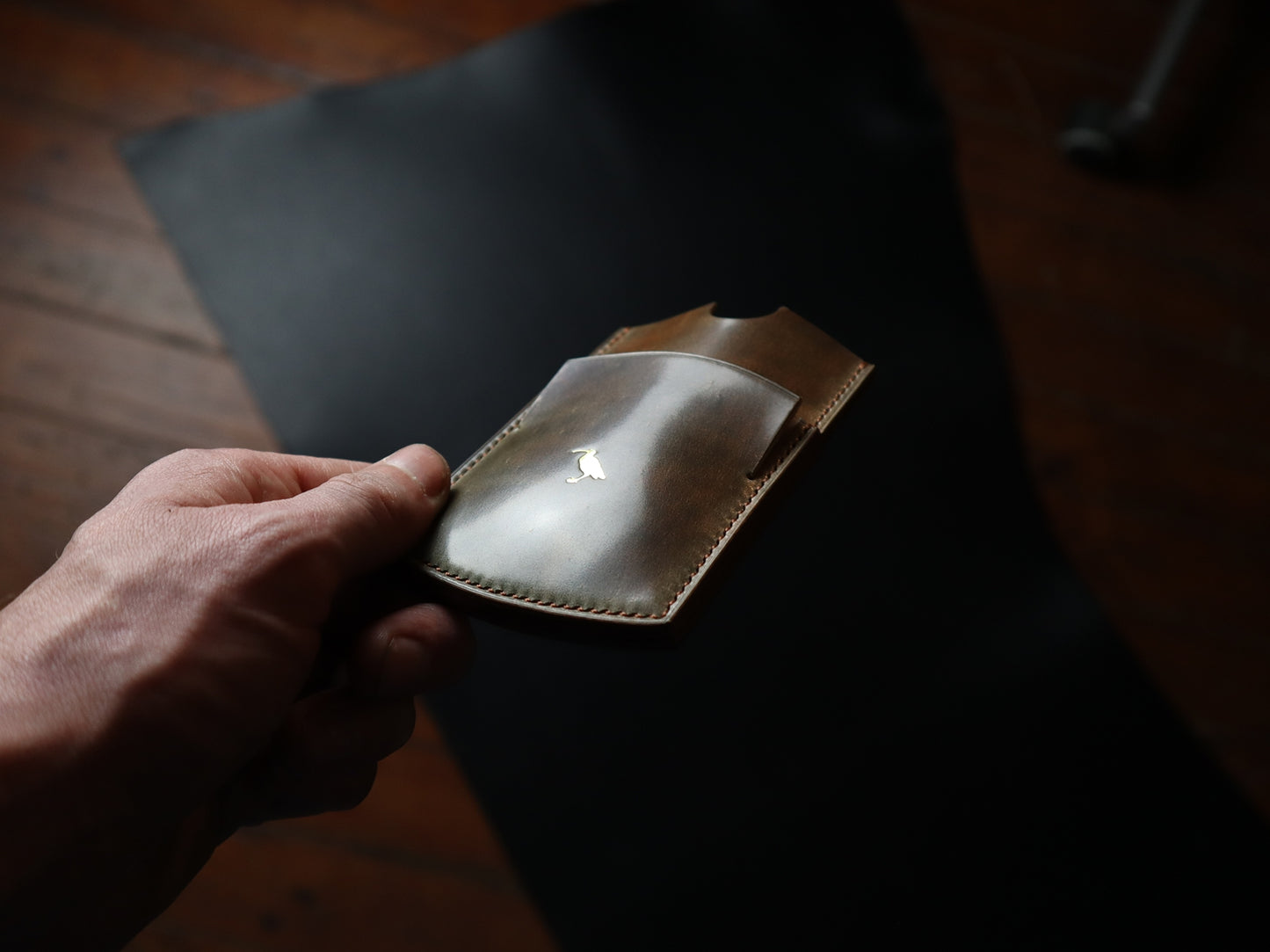 Cardholder, Toscana Shell Cordovan Marbled Olive