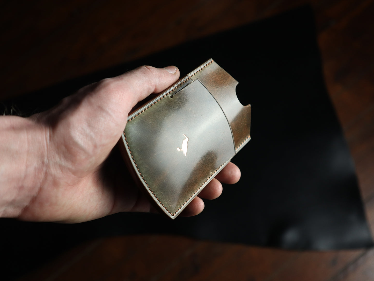 Cardholder, Toscana Shell Cordovan Marbled Olive