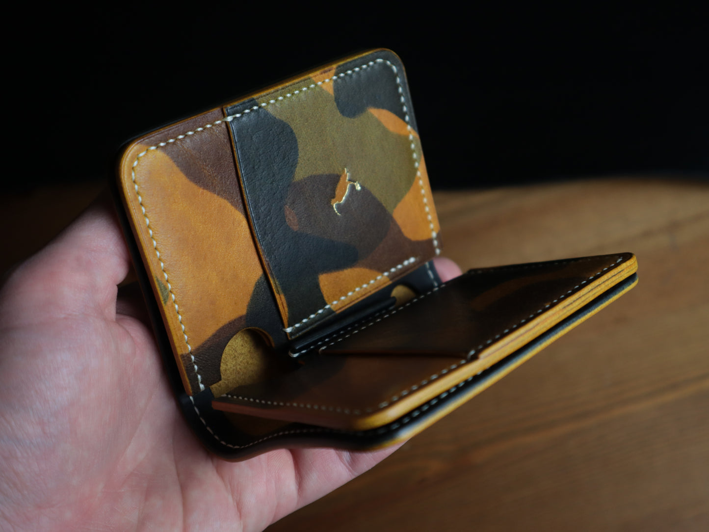 Japanese Bifold - Saffron Camoflage Veg-Tan