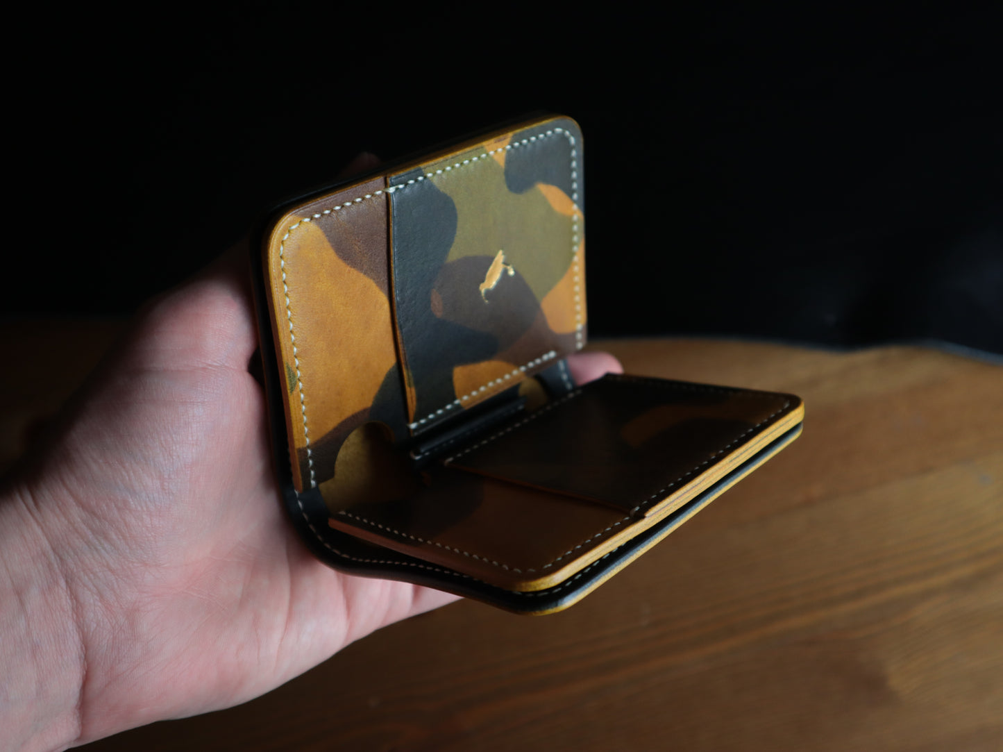 Japanese Bifold - Saffron Camoflage Veg-Tan