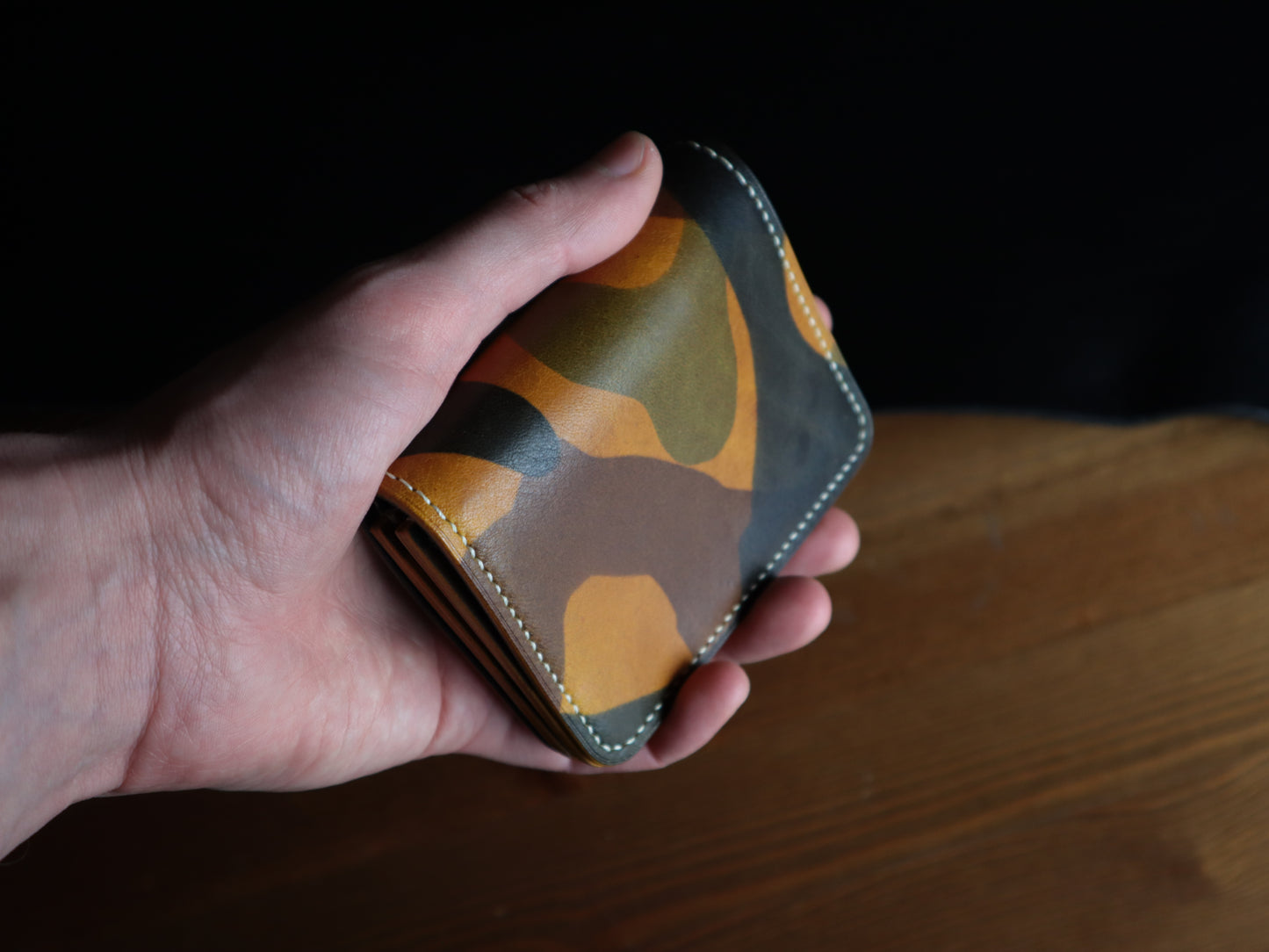 Japanese Bifold - Saffron Camoflage Veg-Tan