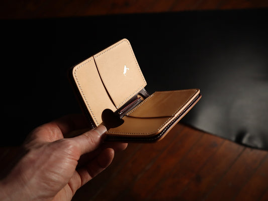 Japanese Bifold - Burgundy Shell Cordovan & Natural Italian Veg-Tan