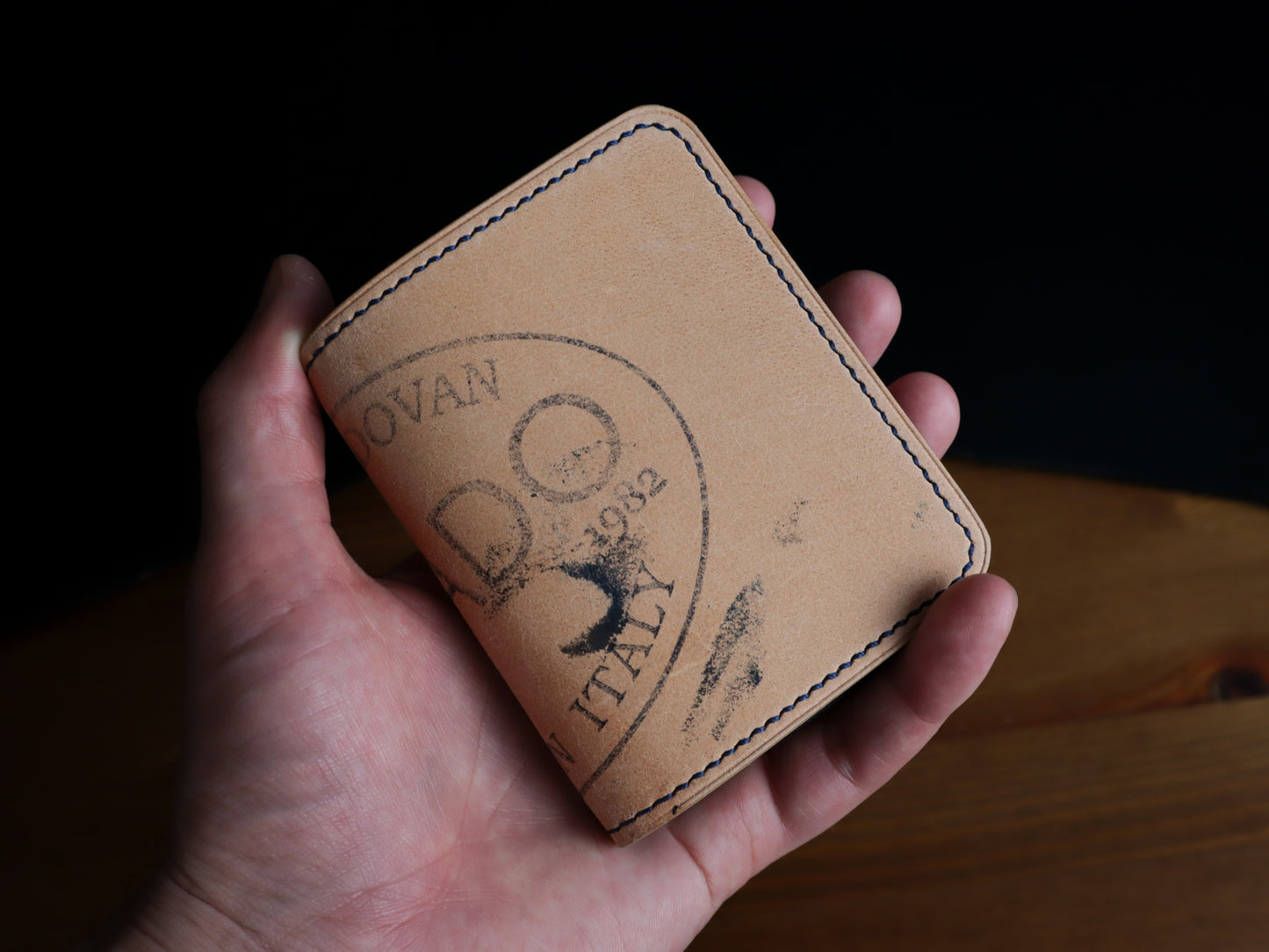 Japanese Bifold - Reverse Shell & Navy Veg-Tan