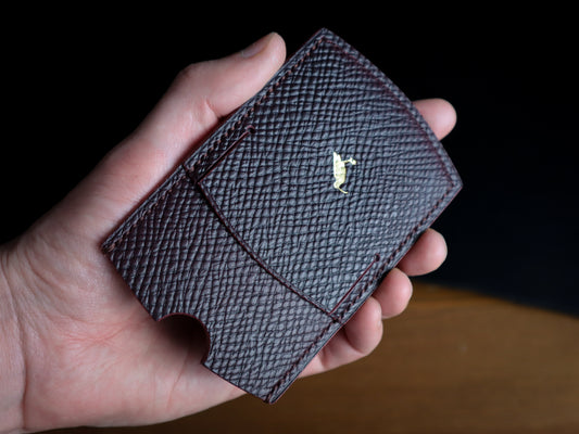 Cardholder, Burgundy Hatch Veg-Tan