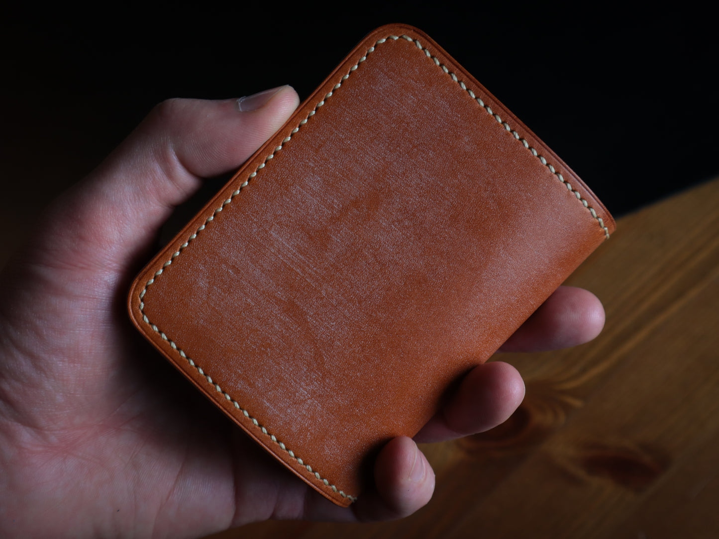 Japanese Bifold - Olmo Waxed Veg Tan