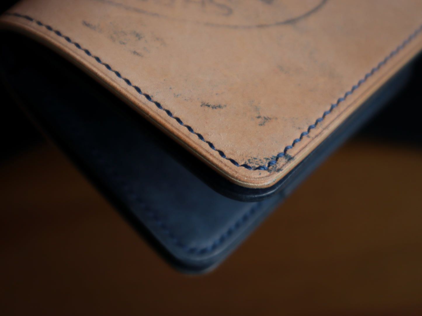 Japanese Bifold - Reverse Shell & Navy Veg-Tan