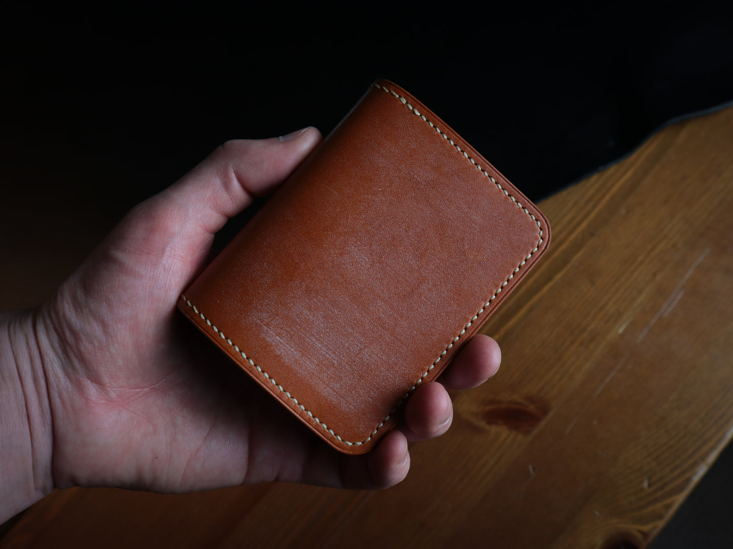 Japanese Bifold - Olmo Waxed Veg Tan