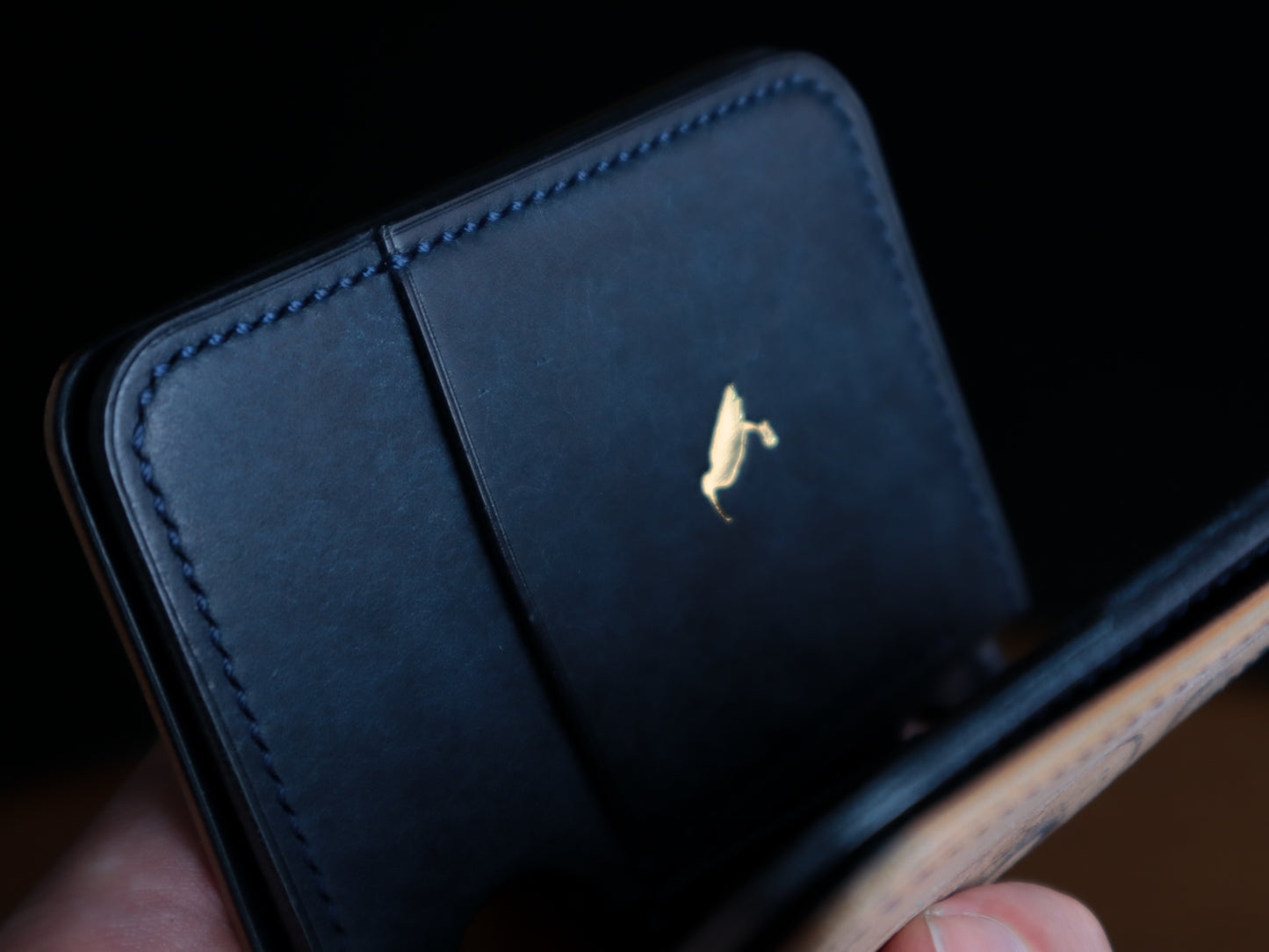 Japanese Bifold - Reverse Shell & Navy Veg-Tan