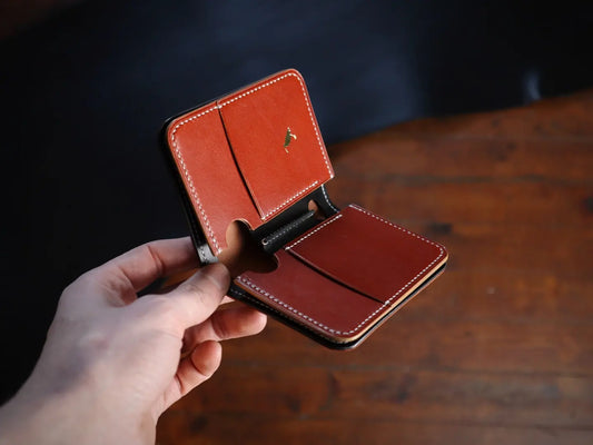 Japanese Bifold - No.8 Horween Shell Cordovan & Chestnut Italian Veg-Tan